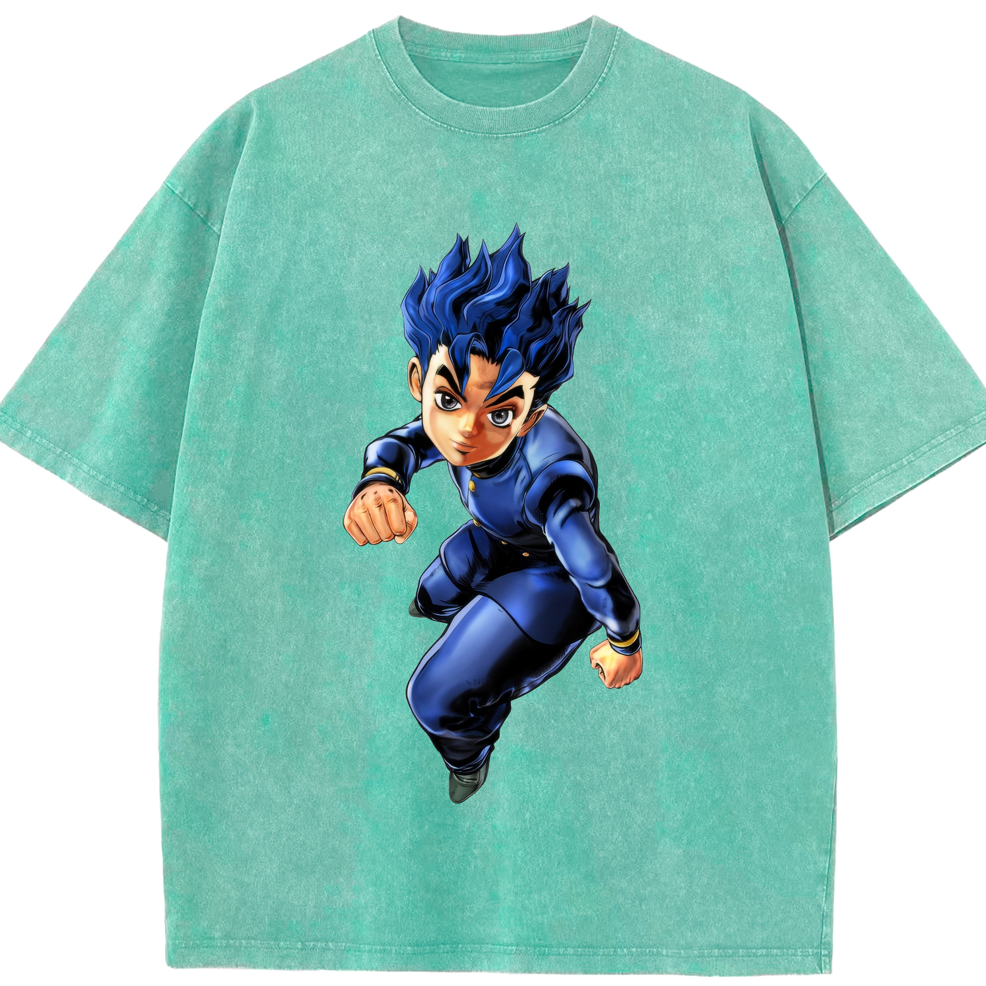 （画像用） ジョジョの奇妙な冒険 広瀨康一 JoJo's Bizarre Adventure Hirose Koichi 綿100% ヴィンテージ風 半袖Tシャツ（フロントプリント）